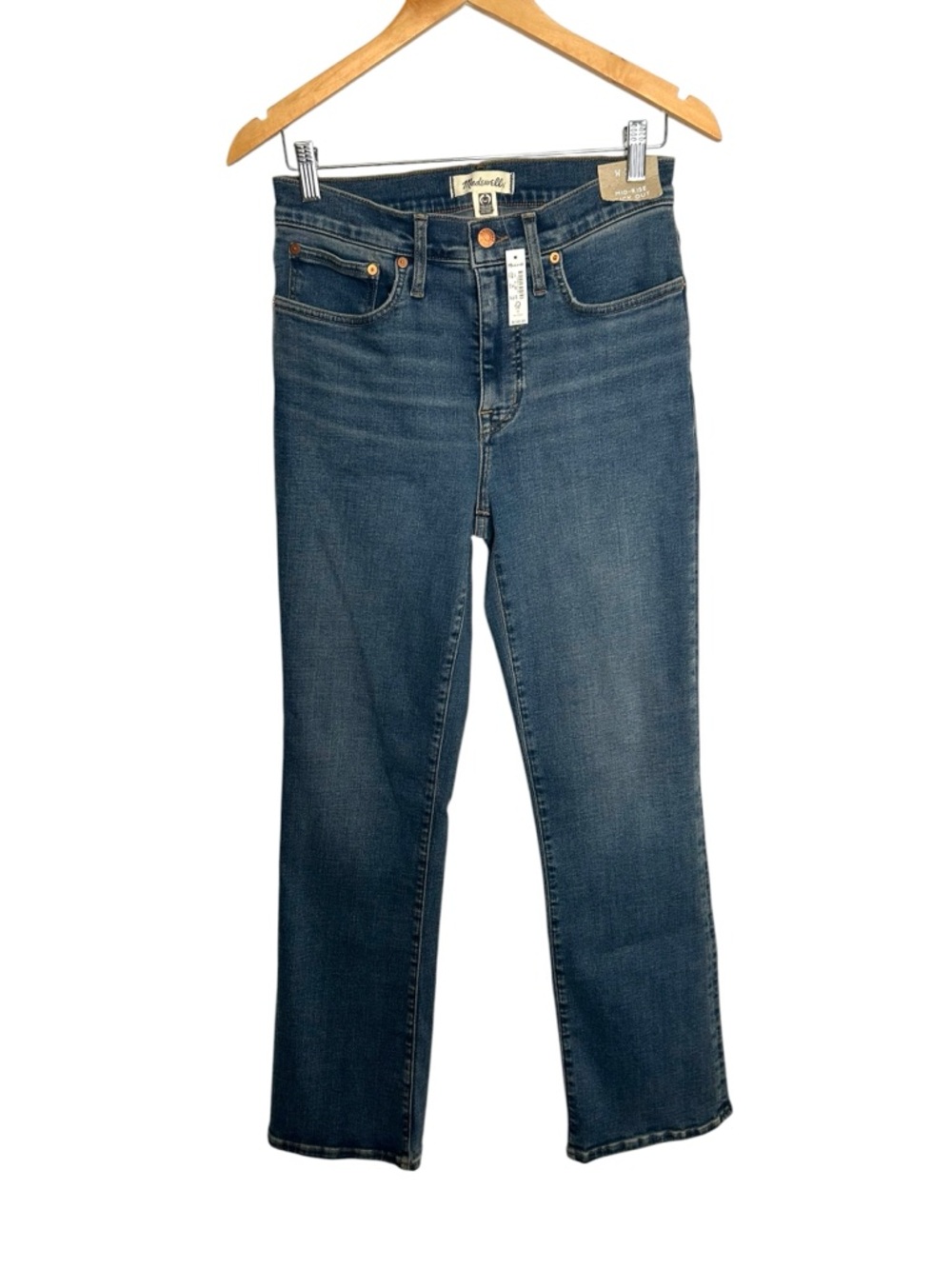 Madewell Tall Mid-Rise Kick Out Crop Stretch Jeans in Size 27 - Picture 8 of 8